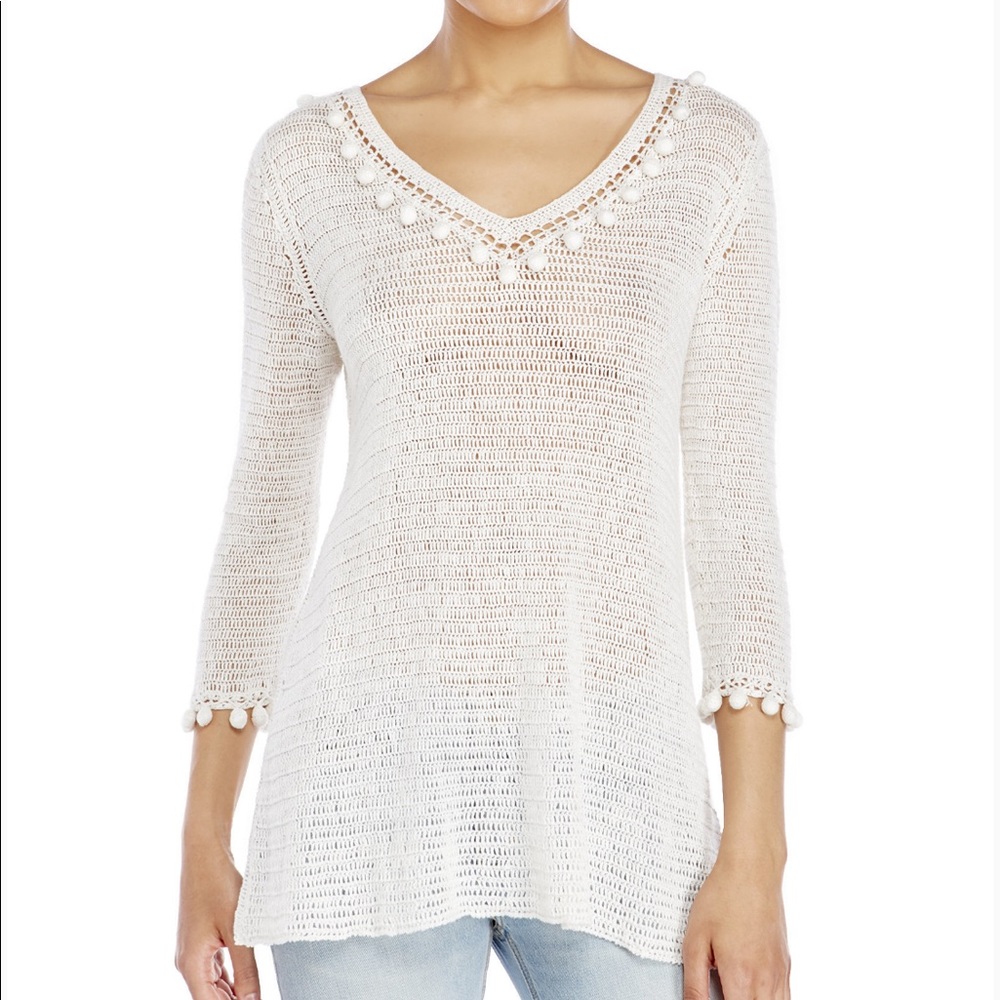Calypso St Barth Coconut white kawari knit tunic